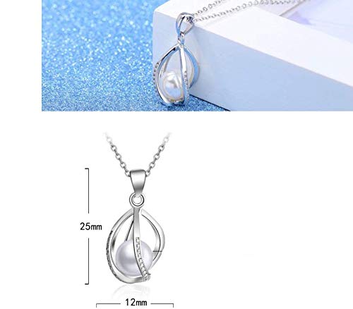 Preisvergleich Produktbild FHIKLW Halsketten925 Sterling Silber Halskette Anhänger Mit Perle Durchbrochene Laterne Halskette Eingelegt