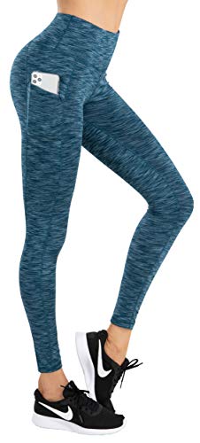 Calça feminina de ioga LifeSky com bolsos e controle de barriga de cintura alta com elasticidade em