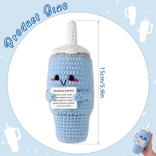 Muñeca tejida positiva de 15 cm con tarjeta inspiradora miniatura 2