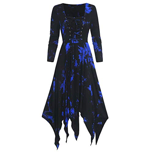 HAOLEI Gothic Dress Women UK Sale Clearance Tie-Dye Renaissa