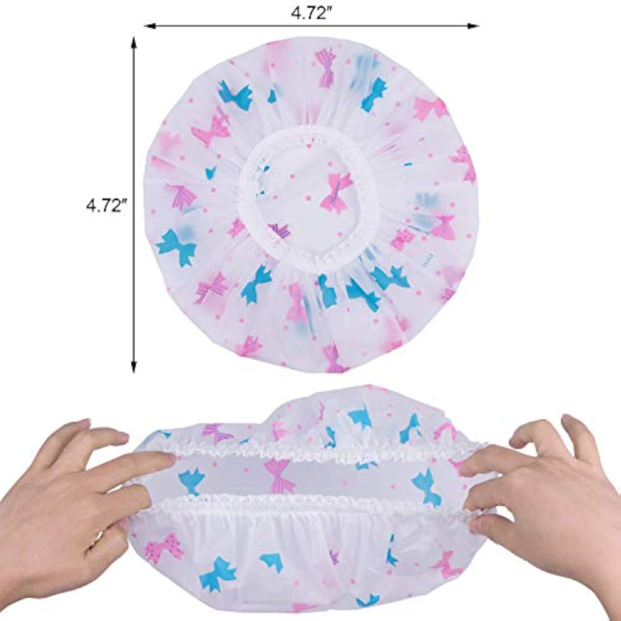 Set of 10Pc Reusable Printed Shower Caps for Home Use