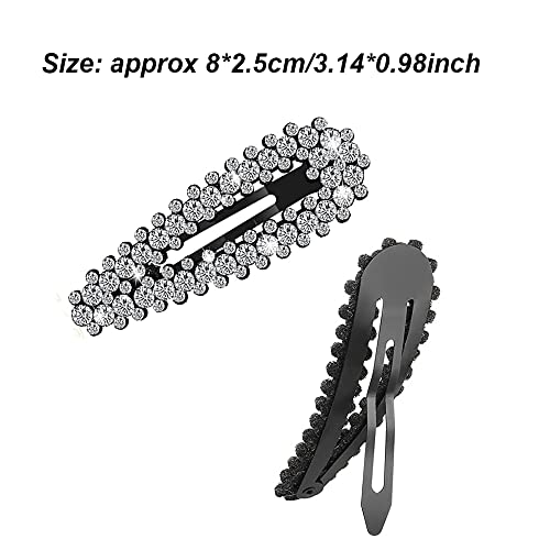 8Pcs Rhinestone Snap Hair Clips Shining Crystal Hair Clips Rhinestone Hair Barrettes Glitter Wedding Bridal Hairpins Silver Bling Hair Pins For Women Girls Hair Styling Tools Accessories #TOP6