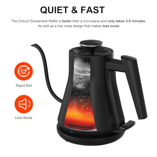 Electric-Gooseneck-Kettle-Pour-Over-Coffee-Tea-Kettle-304-Stainless-Steel-Water-Boiler-Rapid-BoilAuto-Off-Boil-Dry-ProtectionBPA-FreeMatte-Black Electric Gooseneck Kettle Pour Over Coffee Tea Kettle 304 Stainless Steel Water Boiler Rapid BoilAuto Off Boil Dry ProtectionBPA FreeMatte Black