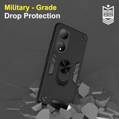 Image of NDCOM for Vivo Y100 Back Cover, Vivo T2 5G Back Cover, Vivo Y100A Case - Premium Protective Case for Vivo Y100, T2 5G, Y100A Ring Holder Case