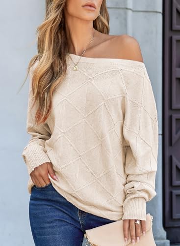 EVALESS Casual Crewneck Sweaters for Women Fall Winter 2025 Lightweight Long Batwing Sleeve Pullover Sweaters Tops Clothes4