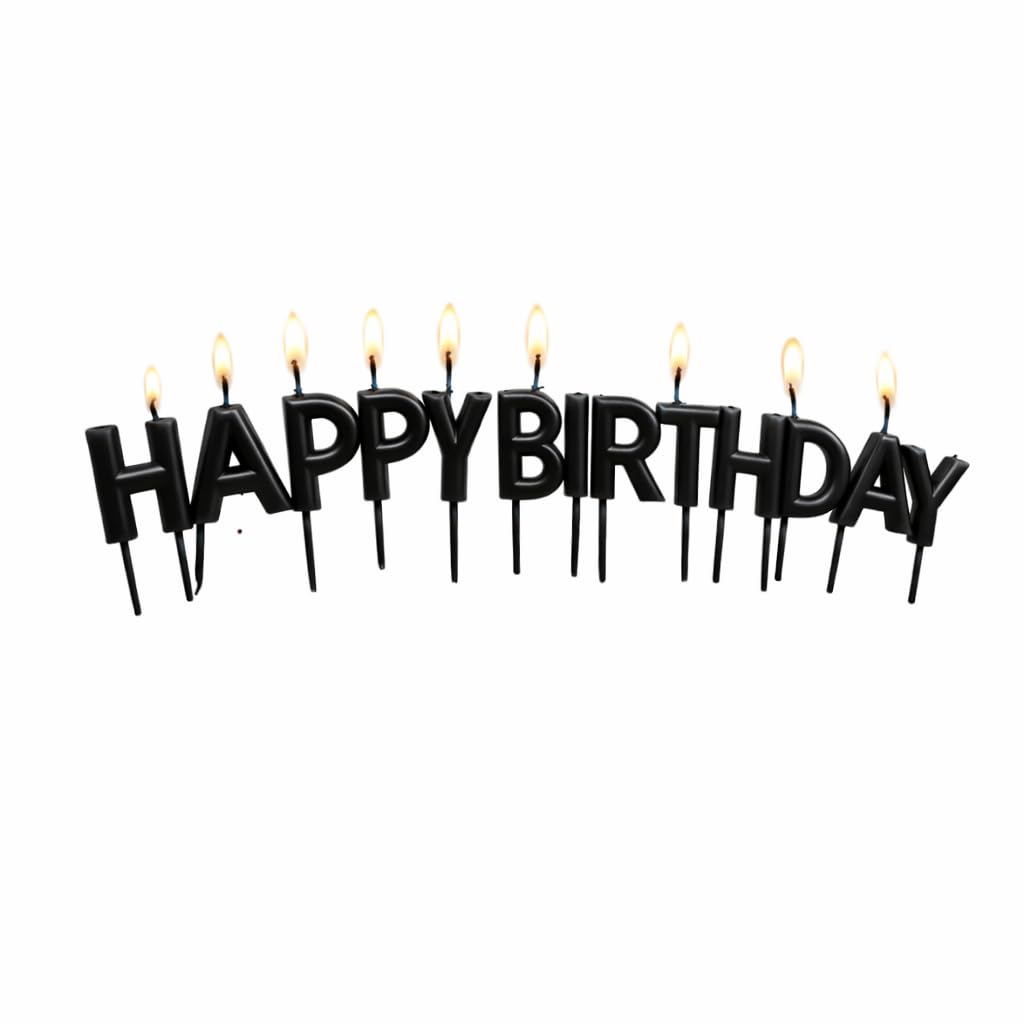 SHANAYA Candles for Birthday Decoration | Happy Birthday Metallic English Letter Candles for Cake - Black-image-38