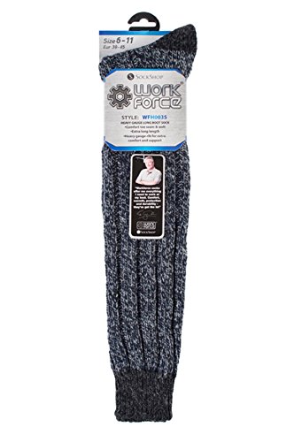 Workforce - Heren extra lange knie hoge dikke warme wol rijke gebreide laarzen sokken - Afbeelding 3