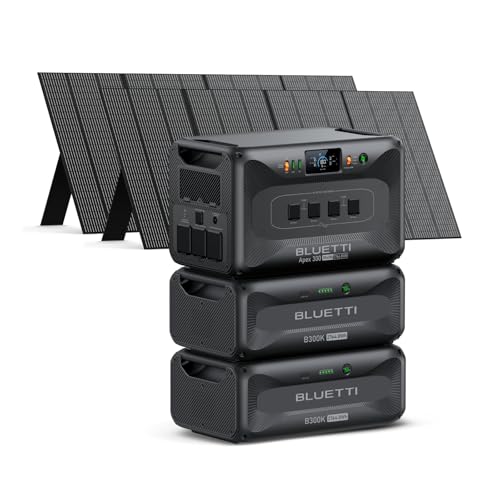 Image of BLUETTI Apex 300 Solar Generator & 2 B300K with 2 350W Solar Panels, 8294.4Wh LFP Battery Backup with 6 3840W AC Outlets, Modular Power for Home, RV and Emergencies