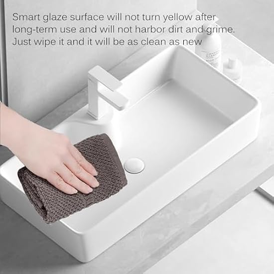 カウンタートップシンク ホワイトセラミックバスルームシンク