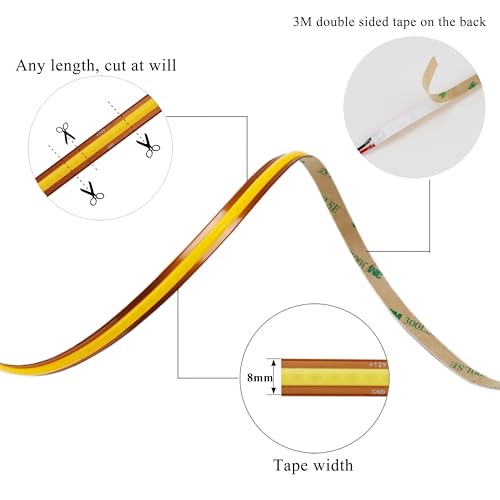 Image of LEDENET COB LED Strip Light DC12V 5M /16.4Ft 8mm Warm White LED Lights 3000K 2640LEDs High Density CRI 90+ Dimmable LED Tape Light IP20 Cut Anywhere for DIY Lighting