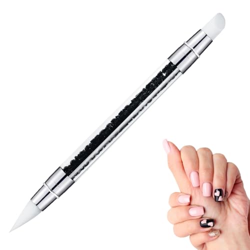 Herramienta de uñas de silicona - Lápiz escultural para uñas | Lápiz para tallar esmalte de uñas | Herramienta de uñas de doble punta de diamante para modelar, ahuecar, aplicar con precisión el