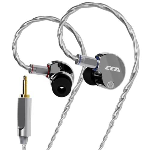 Image of CCA Concept Kart Phoenix Dual Magnet Dynamic Driver IEMs, 10mm LCP Diaphragm, Harman-Tuned, Silver-Plated Detachable Cable, Wired in-Ear Monitors for Studio (Slvr-3.5-Nomic)