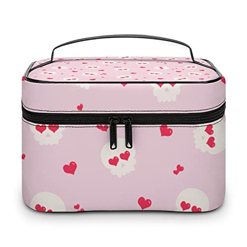 Bolsa de cosméticos de cuero de alta calidad para viajes, organizador de maquillaje impermeable con divisor ajustable, diseño antiarañazos y antiderrames, ideal para gimnasio, camping, viajes de