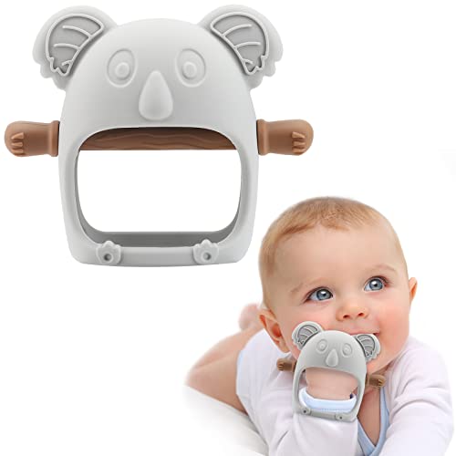 Image of Baby Teething Toys, Koala Teethers for Babies 0-6 Months, Glue-Free Handle, Never Drop Silicone Teethers for Babies, Hand Teethers, Infant Toys, Soothing Pacifier for 1+ Months Infants Babies