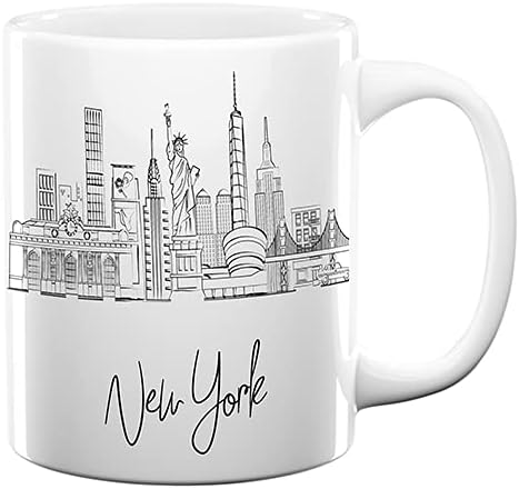 Vista 224 de TJ Originals - Taza de café Boston Massachusetts, regalo de taza de café de recuerdo de viaje turístico, taza de cerámica Skyline de 11 oz, taza