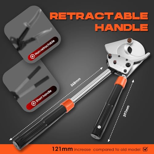 Miniatura 2 de Newtry J52 - Cortador De Cables Resistente Para Aluminio Y Cobre De 500 Mm2, Sin Esfuerzo, Herramienta Profesional
