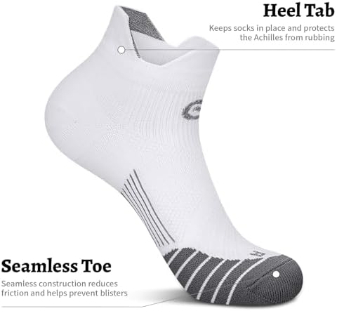 PAPLUS Ankle Compression Sock for Men and Women 2/4/6 Pairs, Low Cut Compression Running Sock with Ankle Support