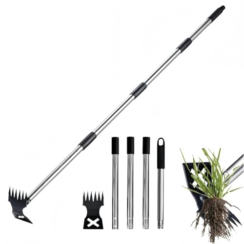 草取り道具 79cm/116cm/152cm 草刈りレーキ/鍬 草削り 立ったまま 草取り器 立っ た まま 庭 の 雑草むしり らくらく 除草 畑 あぜ 道 雑草取り道具 草取り鎌 草刈り雑草根こそぎレーキ 安全 お手軽 鎌 農具 草むしり 便利 グッズ 田んぼ (152cm-1) - HAILIX - 商品画像