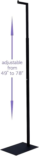 Miniatura 2 de Only Garment Racks 2204 Estante de exhibición de ropa individual con acabado negro mate, altura ajustable de 49 a 78 pulgadas, estante de exhibición