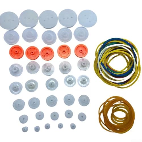 ZYWUOY - Jeu de 84 poulies d'entraînement miniatures conçues pour la construction de jouets créatifs