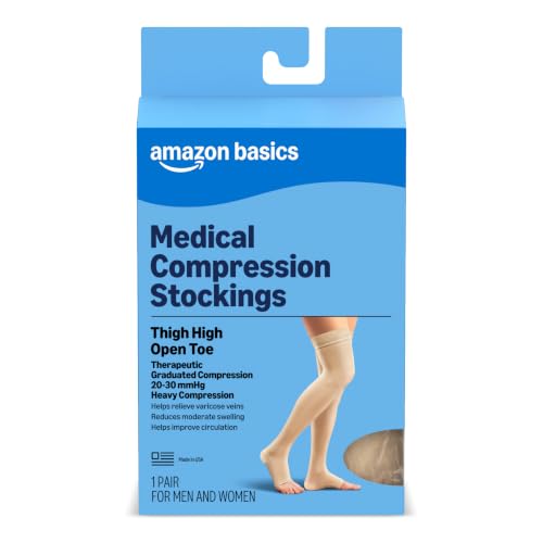 Amazon Basics 20-30 mmHg Thigh Length Open Toe
