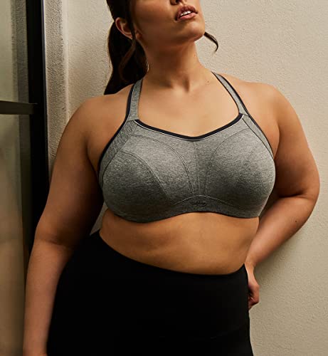 Sculptresse By Panache Women's Plus-Size Non-Padded High-Impact Underwire Sports Bra (#9441), Charcoal Marl, 42Dd #TOP3