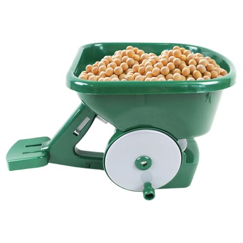 Esparcidor de césped ajustable, pulverizador de manivela, esparcidor de patio de 11.8 x 8.4 x 8.0 pulgadas con construcción resistente, material de polímero resistente, herramienta de jardín con