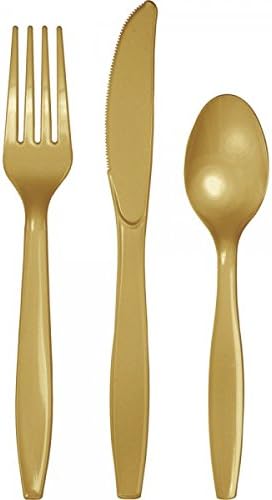 Creative Converting Cubiertos de plástico dorado brillante