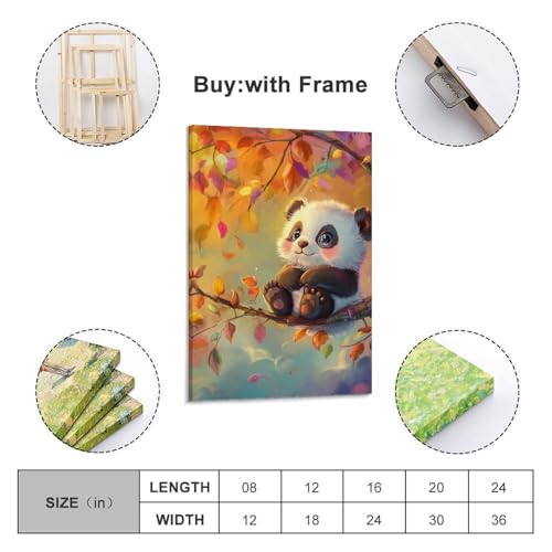Toile impression panda premium decoration murale grand format 50x75cm