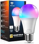 Tenmiro Smart Light Bulbs,Compatible with Alexa and Google Home Light Bulbs,Full Colour Changing Dimmable Led Light Bulb,Music Sync,WiFi & Bluetooth Color Changing Light Bulb,A19 9W 800 Lumens