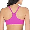 Fruit of the Loom womens Adjustable Shirred Front Racerback Sports Bra, Neon Pink Heather/White/Grey - 3-pack, 38 US