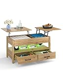 Amveya Multifunktionaler Couchtisch mit Stauraum, ...