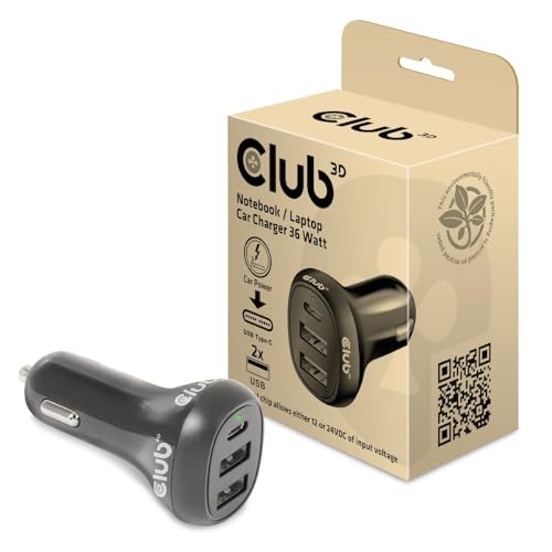 Chargeur de voiture Club3D CAC-1921 pour PC portable en voyage