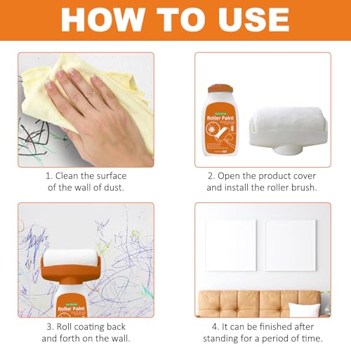 XPJBKC Wandreparatur Rollbürste, 500g Wandreparaturroller Farbe, Wandfarbe Ausbessern, Wandreparatur-Rollbürste mit Wandreparaturpaste für Graffiti Kratzer Flecken Risse Wandkratzer