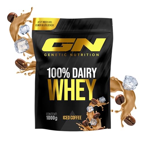 GN Laboratories 100% Dairy Whey Protein Pulver 1kg (Ice Coffee) – Eiweißpulver mit 23g Protein pro Portion ideal zum Muskelaufbau und -erhalt, geprüfte Qualität - made in Germany GN Laboratories 100% Dairy Whey Protein Pulver 1kg (Ice Coffee) – Eiweißpulver mit 23g Protein pro Portion ideal zum Muskelaufbau und -erhalt, geprüfte Qualität - made in Germany