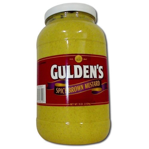 Mustard Guldens Spicy Brown Plastic 4 Case 1 Gallon Gourmet Seasoned Coatings