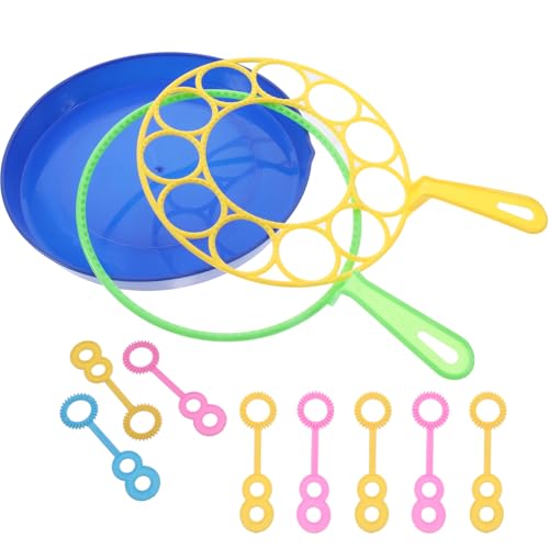 Vaguelly Bubble Wands Set with Tray Large Bubble Maker Kit for Kids Outdoor Toy Blowing Wand for Family Parties and Beach Fun