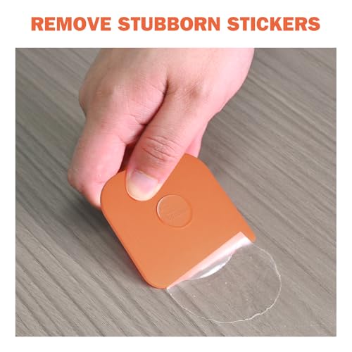 Image of Pan Scraper, 10 Pcs Plastic, Non Scratch for Cast Iron, Pot and Pan Cleaning, Sturdy Scraper Kitchen Tool-Orange