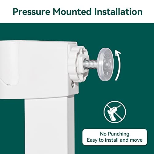 Babelio Extra Tall Double Door Arched Baby Safety Gate, 29-43" Wide Decor Pressure Mounted Dog Gate For Doorways And Stairways, Auto Closed Child Gate With Walk Thru Door (33" Tall, White) #TOP7