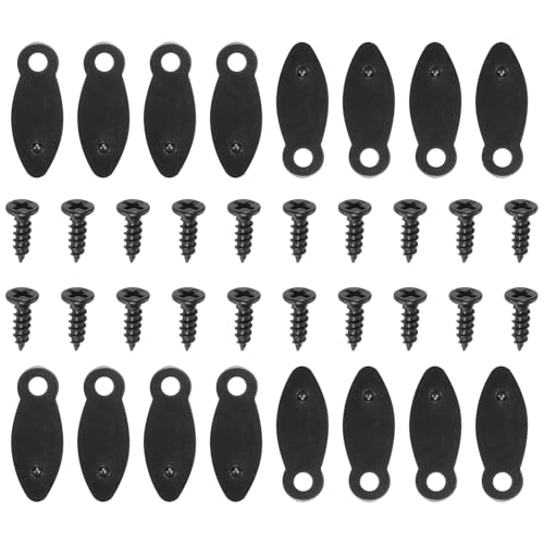 Image of HARFINGTON 50Pcs Picture Frame Backing Hardware Clips with 50Pcs Screws Photo Frame Turn Button Fasteners Picture Turn Backing Clips for Craft Hanging Picture Drawing Craft, Black