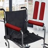 Uorisanigo Armrest Covers for Wheelchairs Accessories Dark Red Wheelchair Arm Pads Pressure Relief Armrest Pads for Office Transport Chair Mobility Scooter One Pair