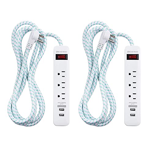 Cable Matters 2-Pack 6 Outlet Surge Protector Power Strip With Usb Charging Ports, 300 Joules With 8 Foot Power Cord In White & 2-Pack 3 Outlet Surge Protector Power Strip #TOP4
