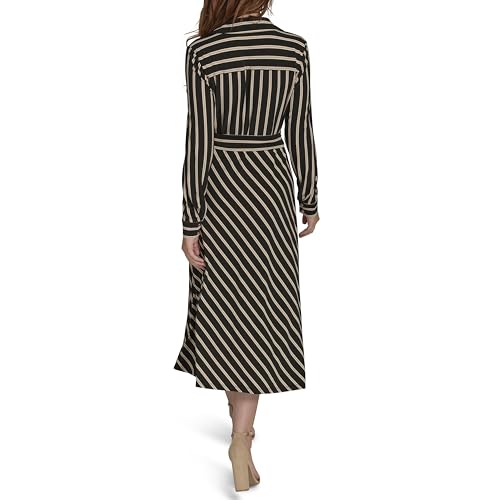 Tommy Hilfiger Women's Long Sleeve Collared Self Tie Midi Shirtdress4