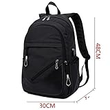 Hauptmaterial: Oxford, Gr. aliennoun bag Design Herren Rucksack, wasserdicht, PU-Druck, 15,6 Zoll Laptop, Blau, Schwarz (Schwarz) - 1