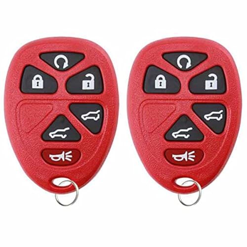 KeylessOption Keyless Entry Remote Control Car Key Fob Replacement for 15913427 -Red (Pack of 2)