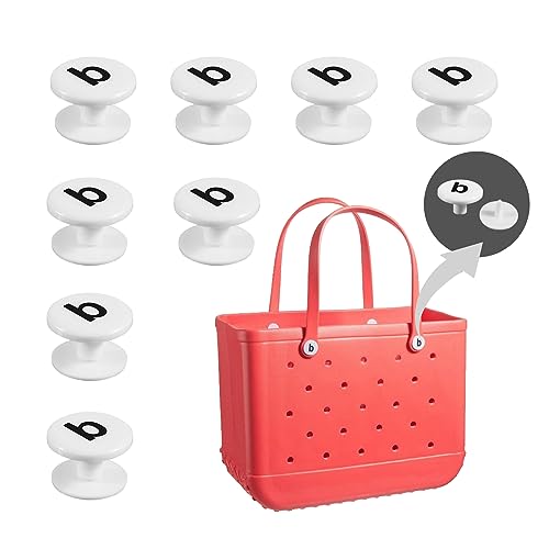 8pcs White Beach Bag Replacement Buttons, Tote Bag Straps Standard and Original Oversized XL Rubber Pool Bag Repair Rivet for Women2