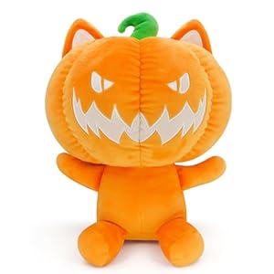 Cute halloween pumpkin head plush toy glow in the dark super soft pumpkin doll for halloween decoration and gift  urban country home decor