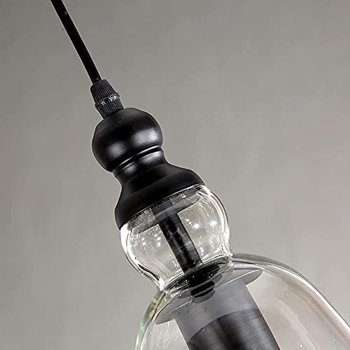Suspension suspendue E27 loft métal noir dôme verre bar - 4