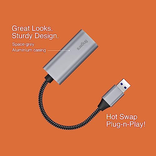 Image of FINGERS GigaNet USB-A to Giga LAN Ethernet Adapter - Super High Speed Data Transfer up to 1 Gbps, Plug-n-Play, Ultra-Portable, Compatible with Windows, macOS, Android, and More