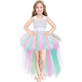 Rainbow Christmas Tutu Dress for Girls Tulle Dresses Fairy Princess Dress up for Kids Toddler Little Girl Birthday Party Outfit Size 9-10